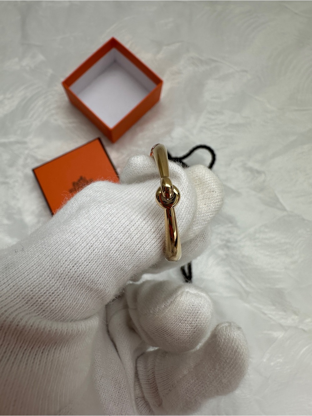 Hermes Mors scarf 90 ring Gold Tone - Picture 5 of 7